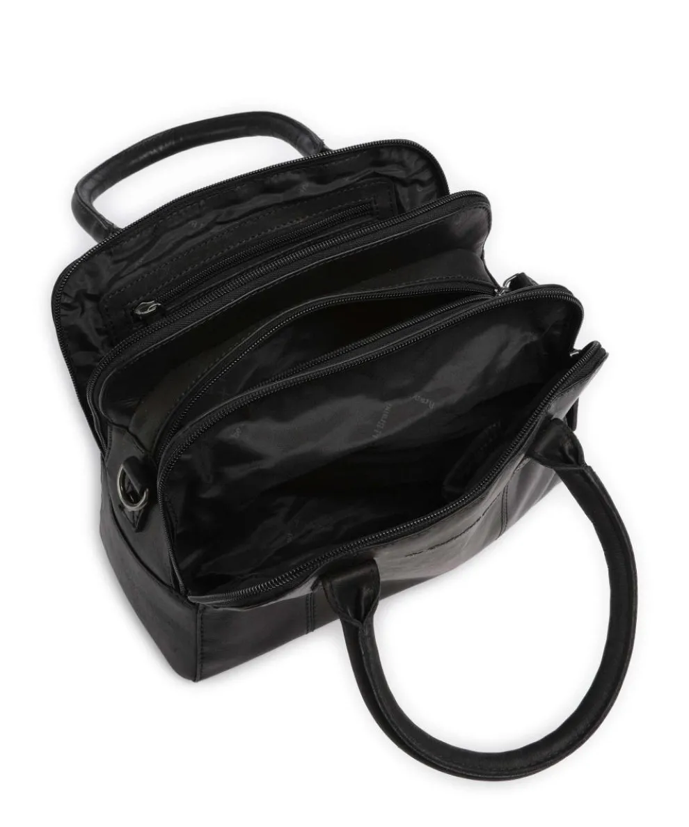Cow Wax Pull Up Ezra Handbag cow leather black