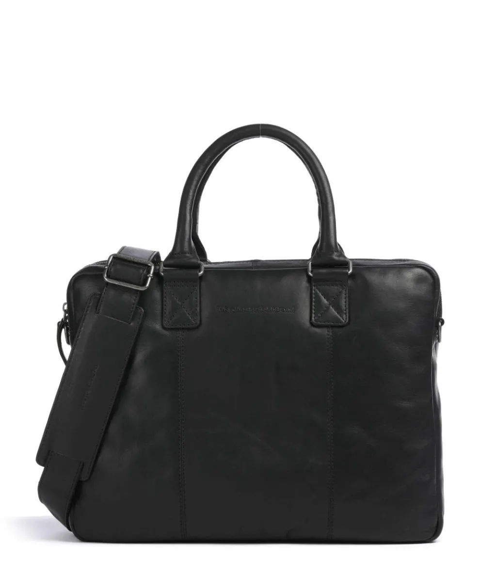 Cow Wax Pull Up Fabian Briefcase 15″ cow leather black
