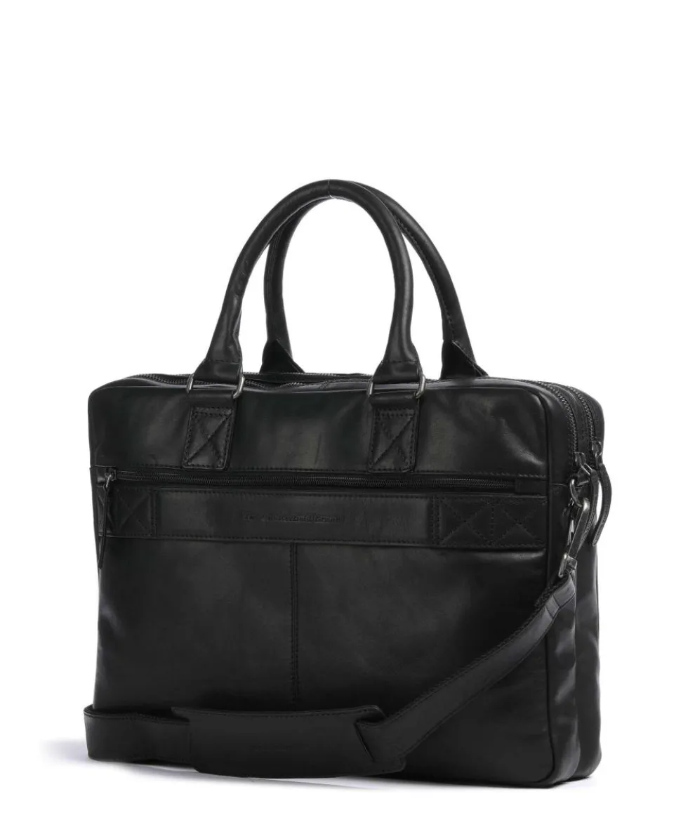 Cow Wax Pull Up Fabian Briefcase 15″ cow leather black
