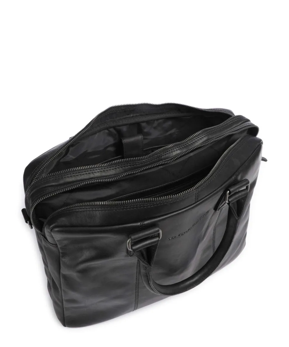 Cow Wax Pull Up Fabian Briefcase 15″ cow leather black