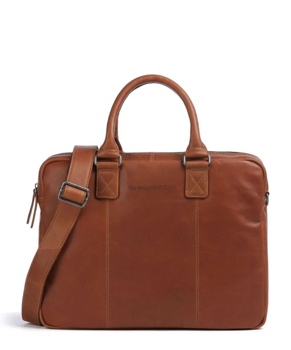 Cow Wax Pull Up Fabian Briefcase 15″ cow leather cognac
