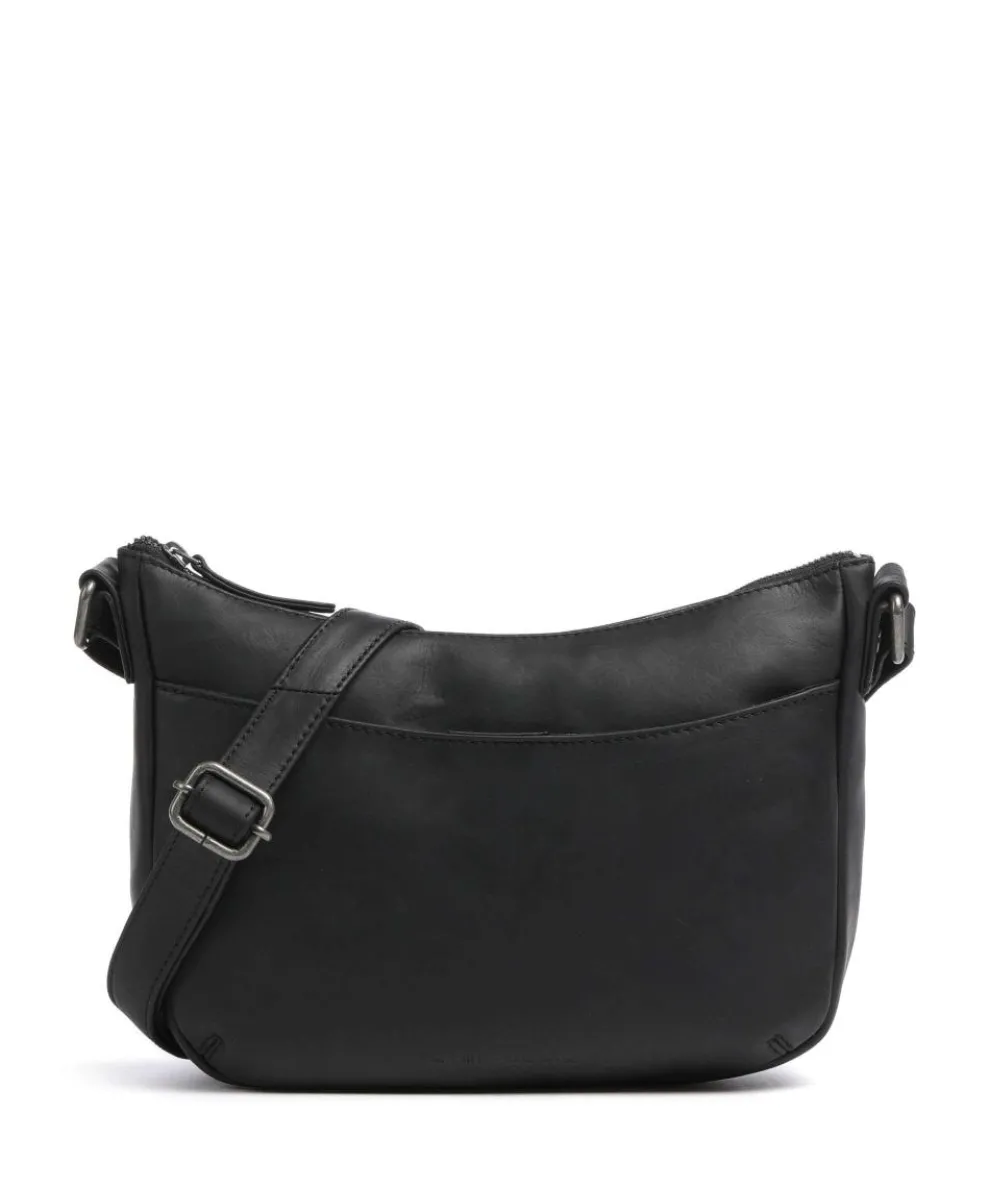 Cow Wax Pull Up Henderson Crossbody bag fine grain leather black