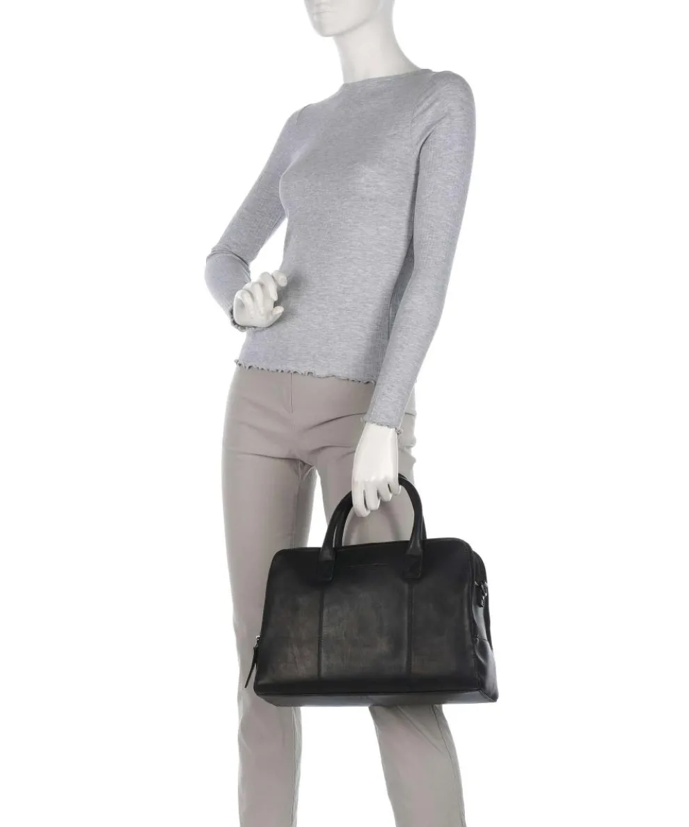 Cow Wax Pull Up Layton Handbag cow leather black