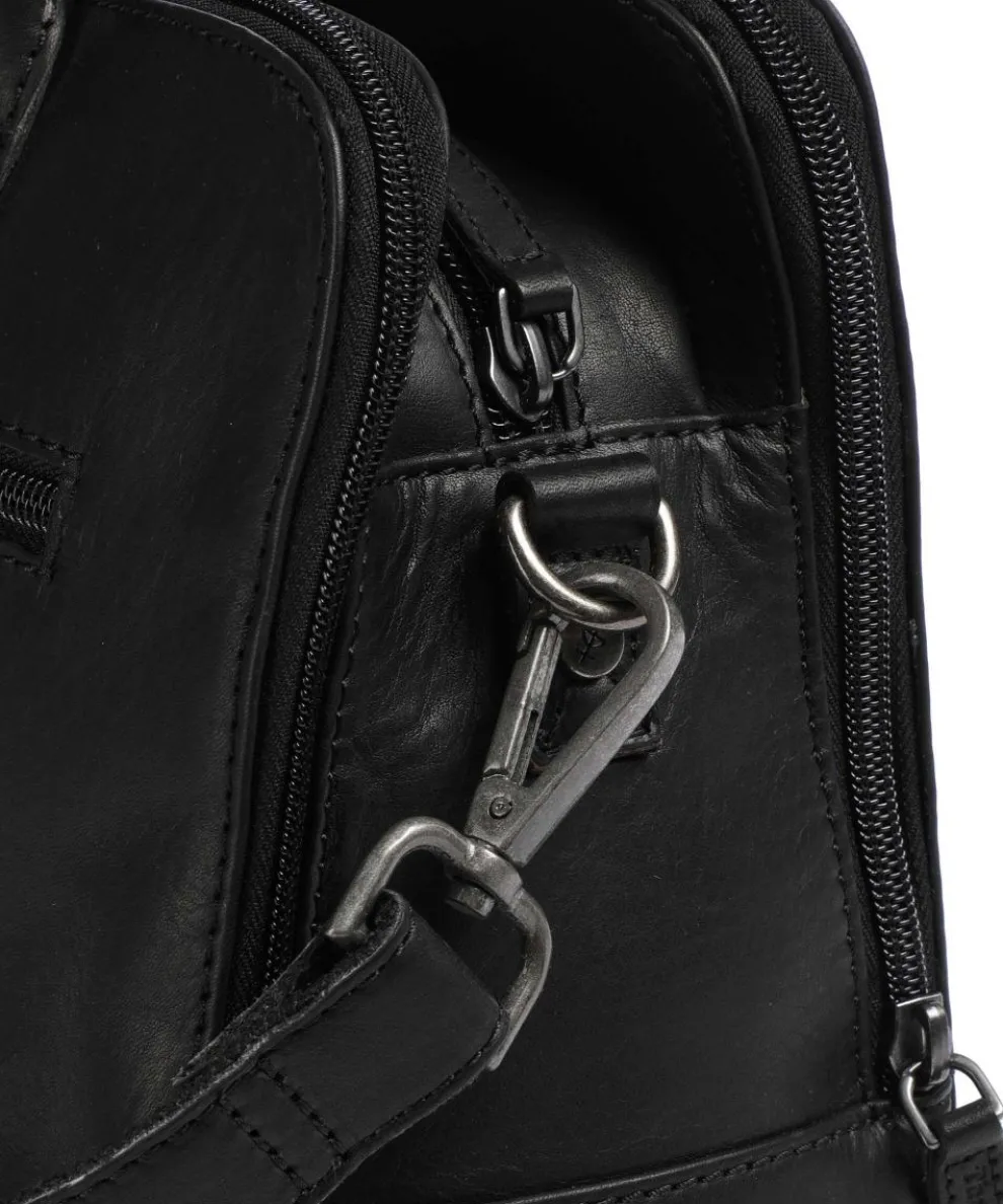 Cow Wax Pull Up Layton Handbag cow leather black
