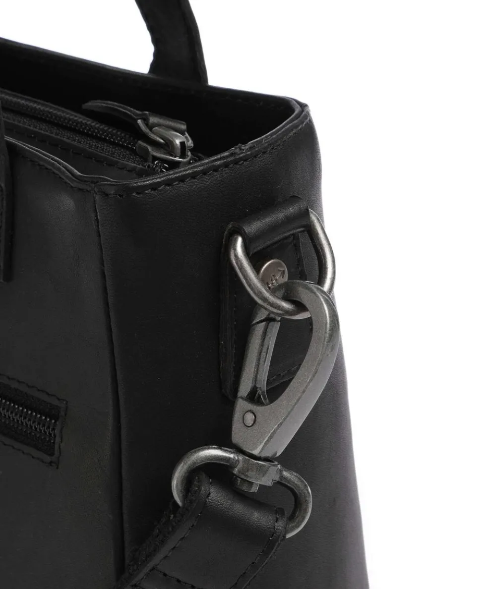 Cow Wax Pull Up Lingfield Handbag pull-up cow leather black