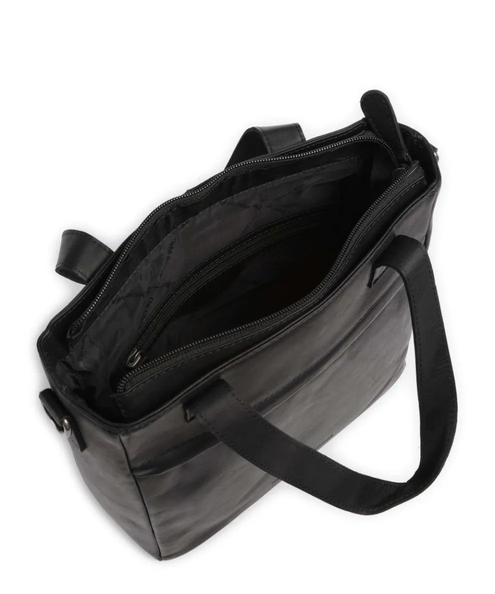 Cow Wax Pull Up Lingfield Handbag pull-up cow leather black