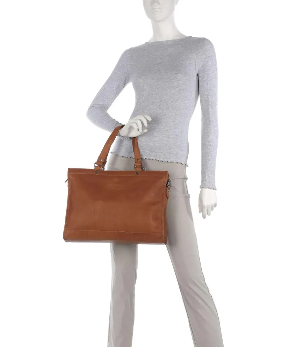 Cow Wax Pull Up Manly Tote bag 15″ cow leather cognac