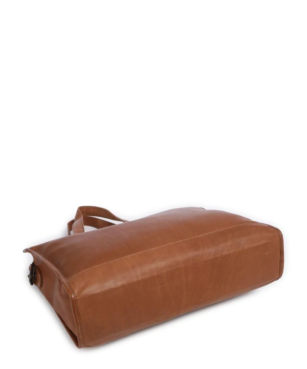 Cow Wax Pull Up Manly Tote bag 15″ cow leather cognac