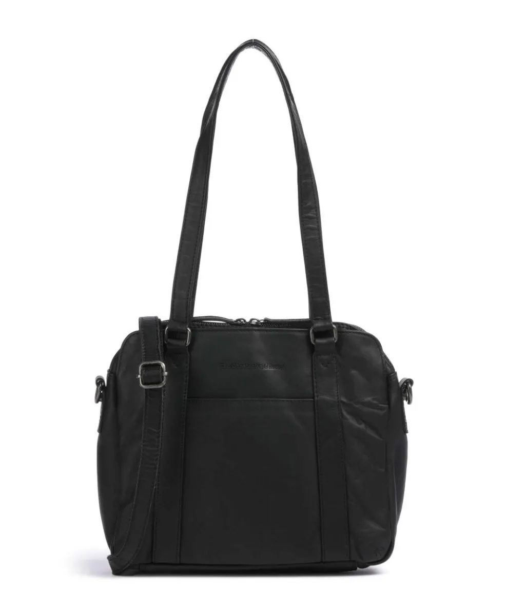 Cow Wax Pull Up Porlezza Shoulder bag 10″ pull-up cow leather black