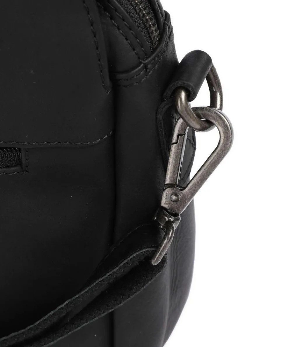 Cow Wax Pull Up Porlezza Shoulder bag 10″ pull-up cow leather black
