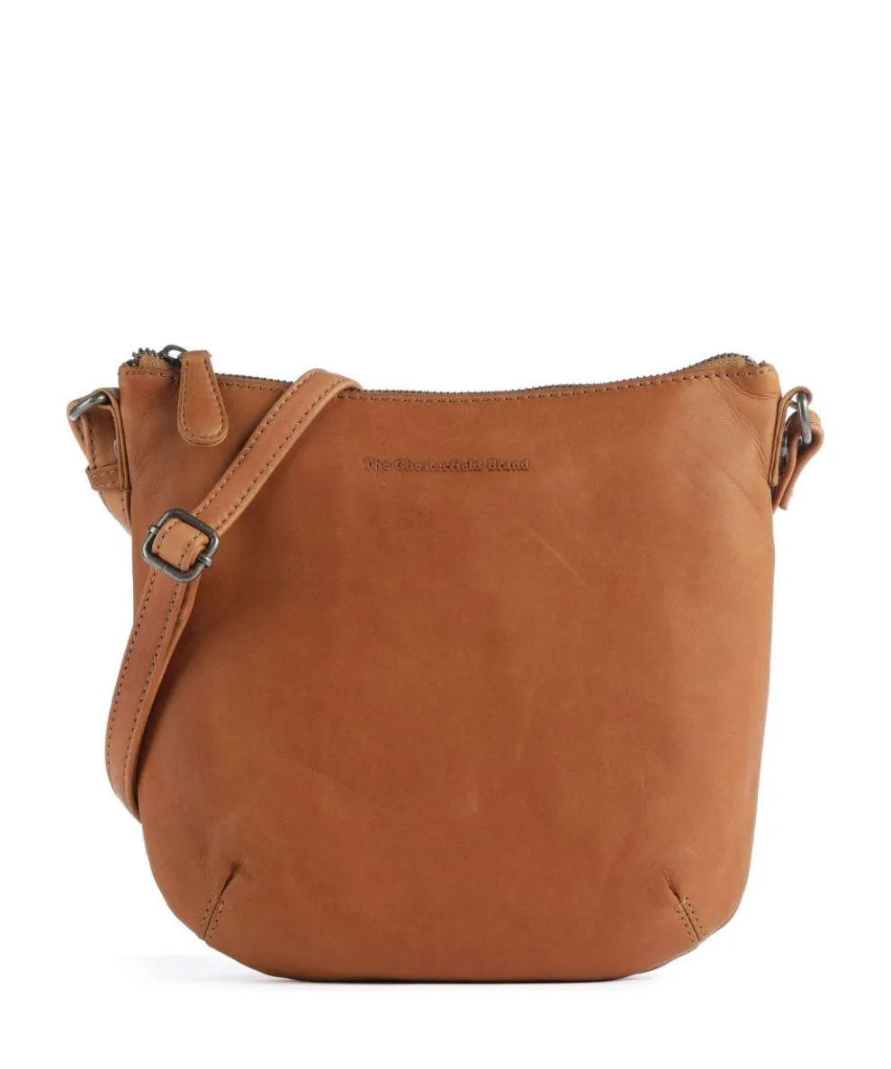 Cow Wax Pull Up Redding Crossbody bag fine grain leather cognac