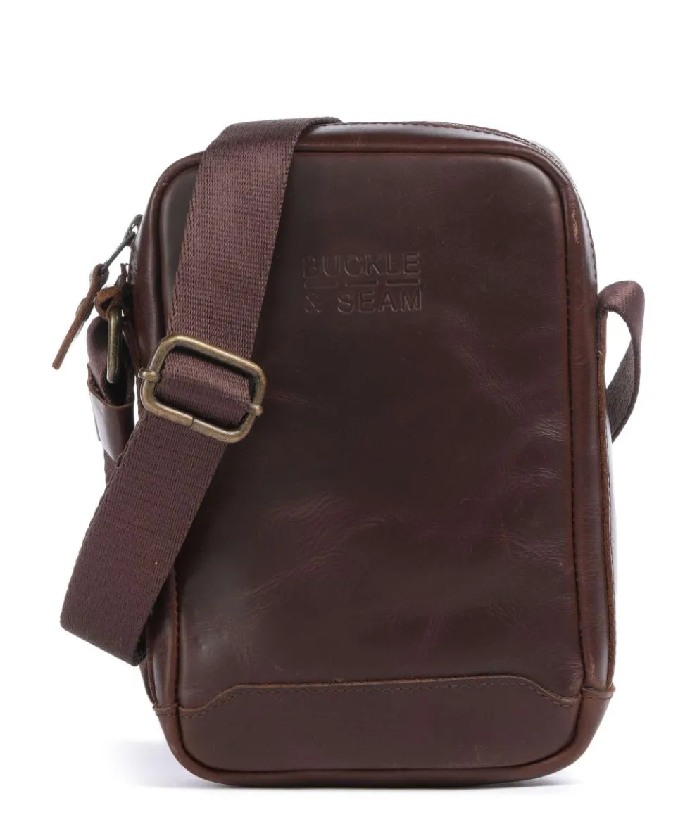 Crazy Horse Runner Crossbody bag fine grain cow leather dark brown