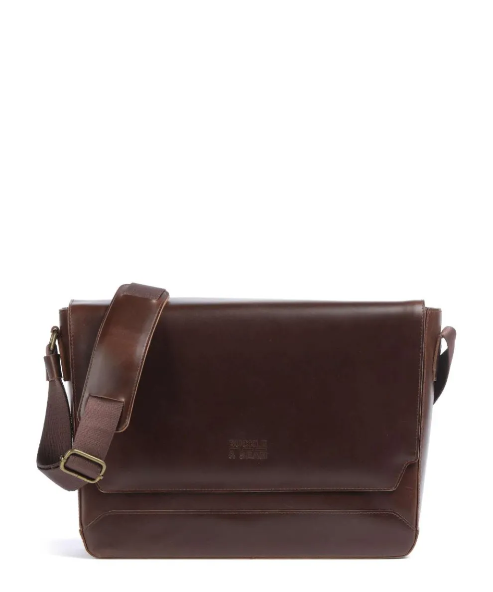 Crazy Horse Times Messenger bag 13″ fine grain cow leather dark brown