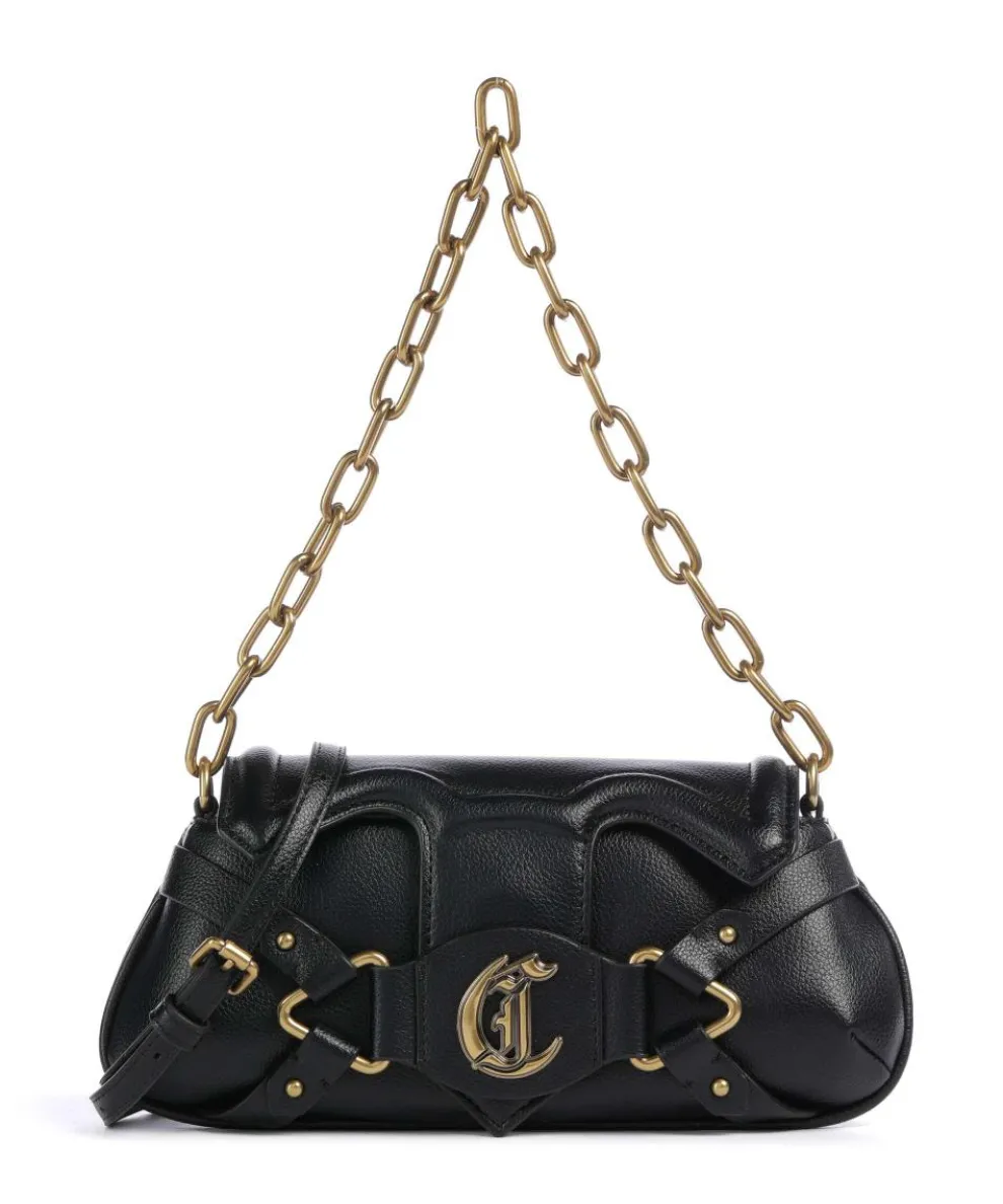 Crossed Laces Shoulder bag imitation leather black