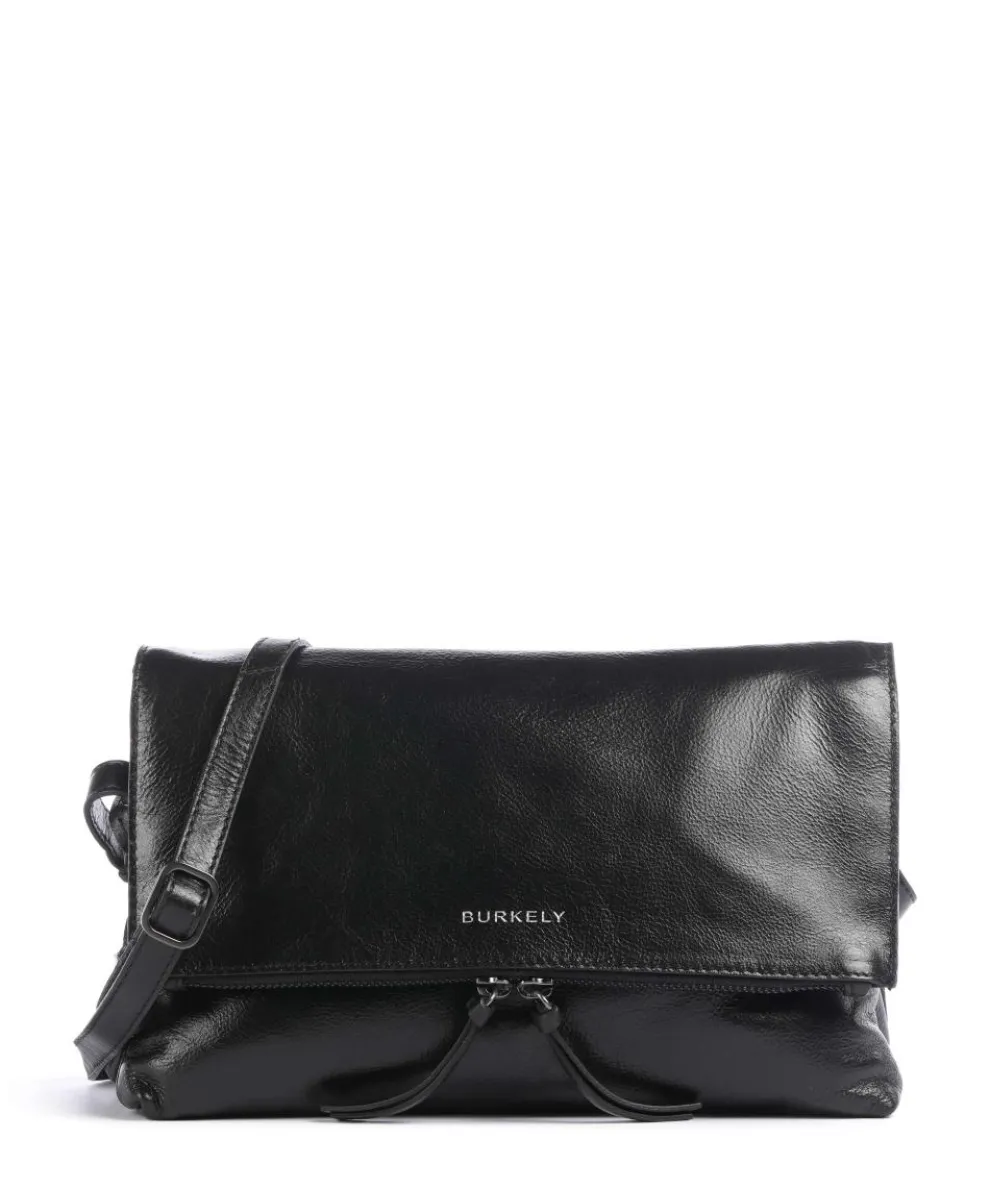 Creased Crystal Crossbody bag fine grain leather black