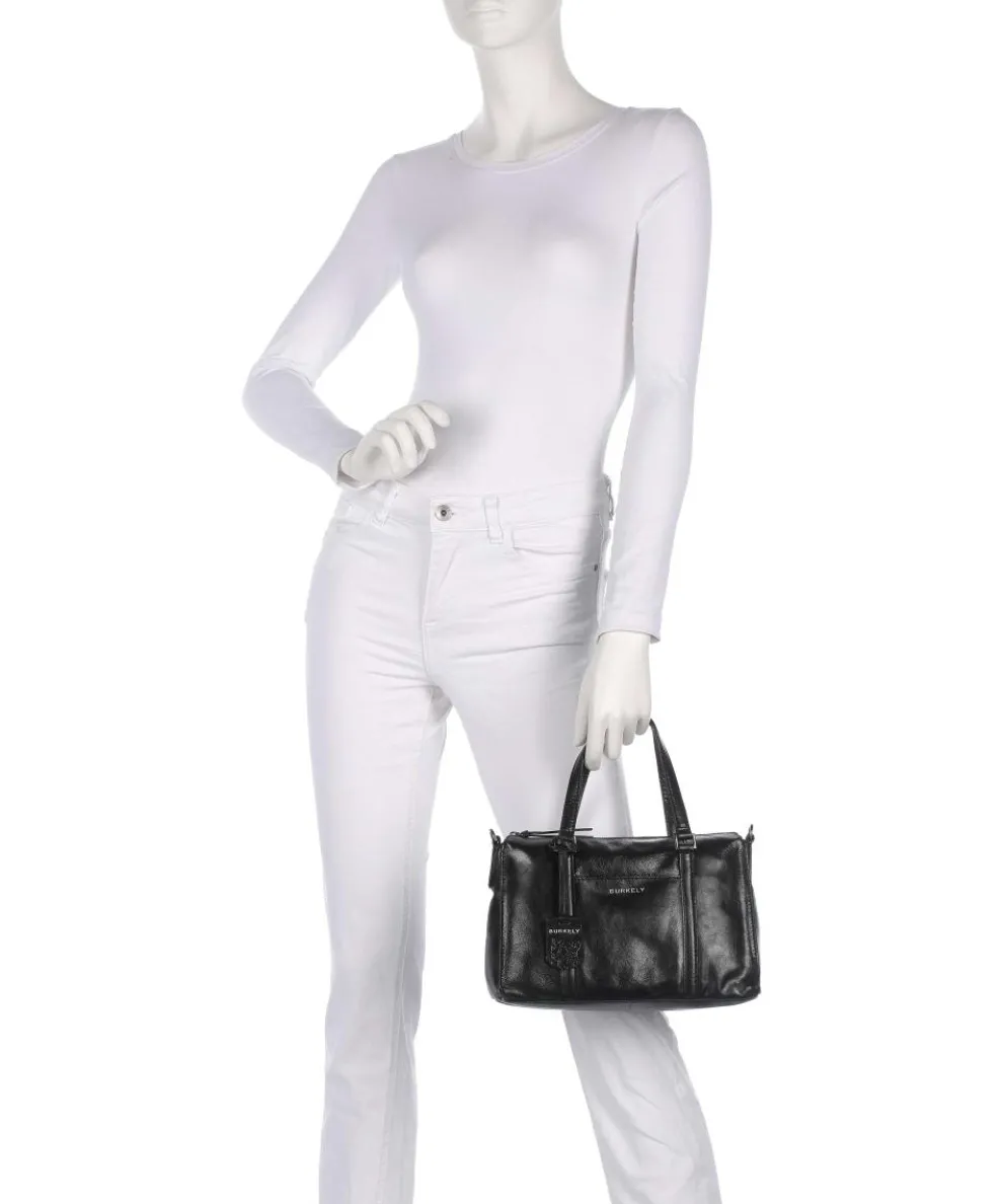 Creased Crystal Handbag fine grain leather black