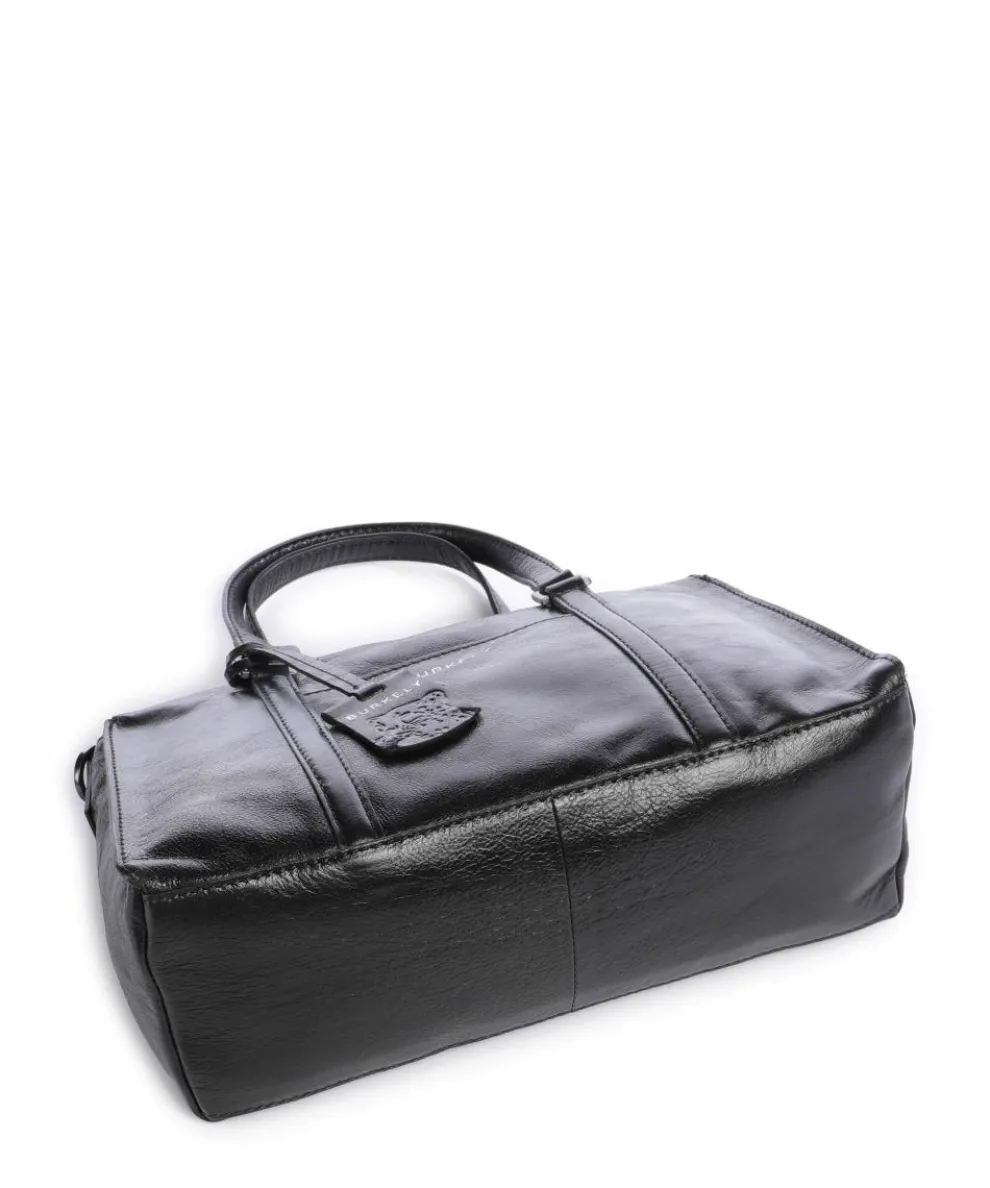 Creased Crystal Handbag fine grain leather black
