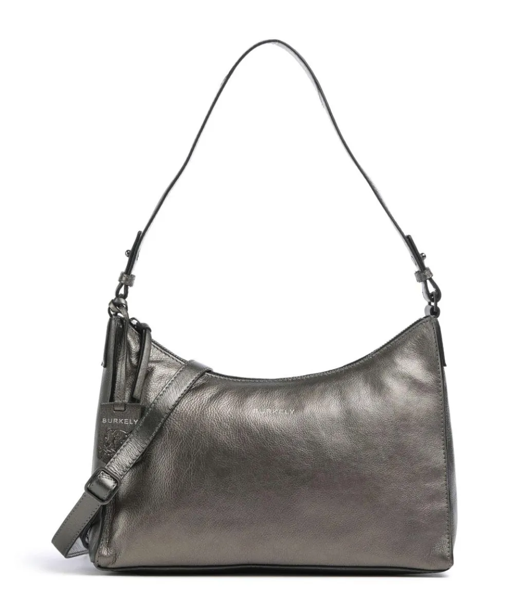 Creased Crystal Shoulder bag grained leather dark grey