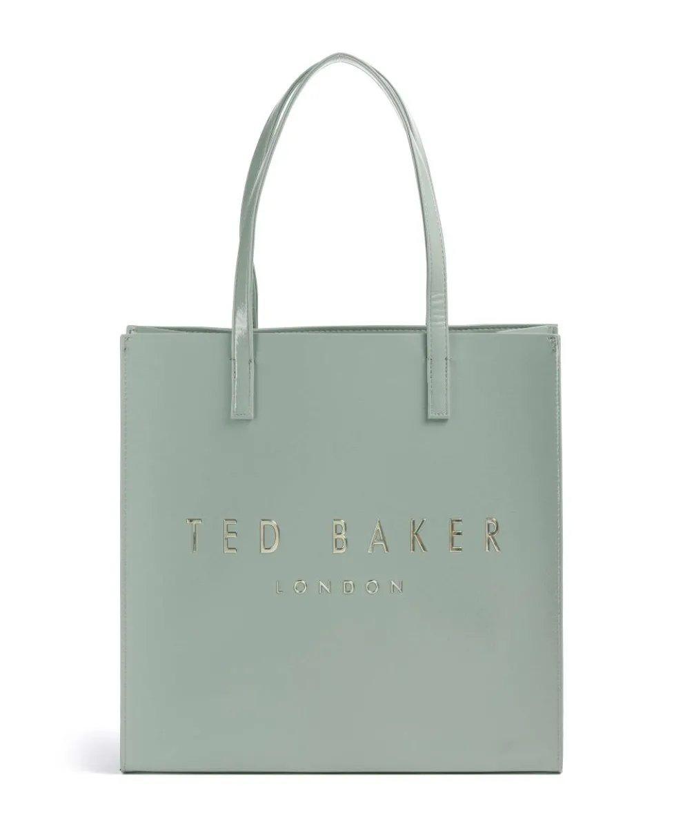 Crinkon Tote bag imitation leather greygreen