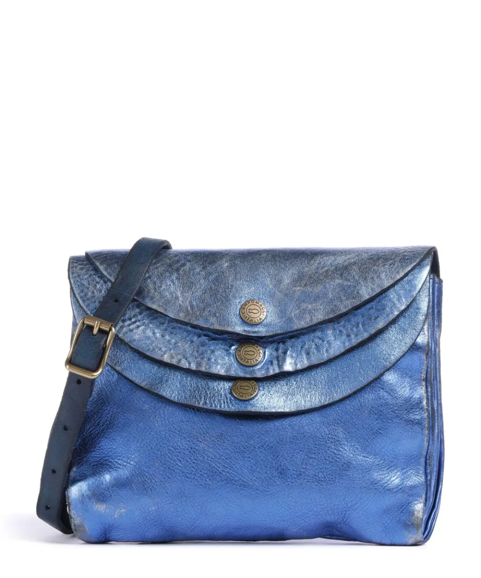 Crossbody bag cow leather blue
