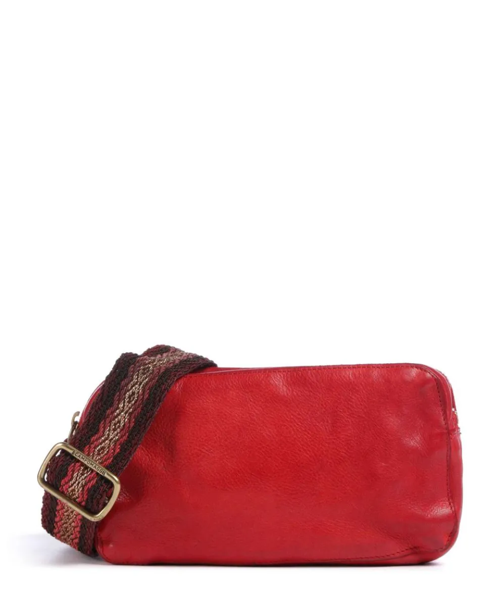 Crossbody bag cow leather red
