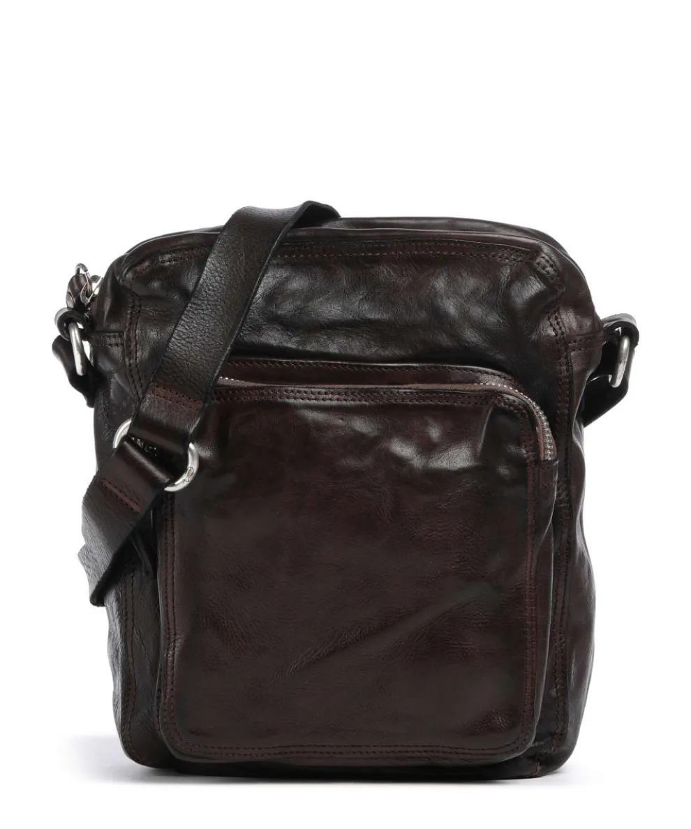 Crossbody bag cow leather dark brown