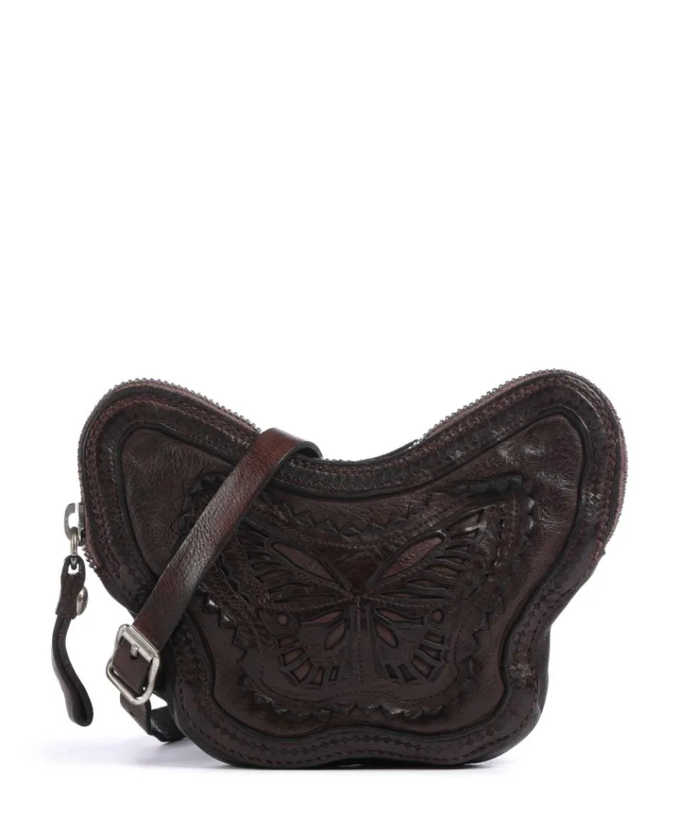 Crossbody bag cow leather dark brown