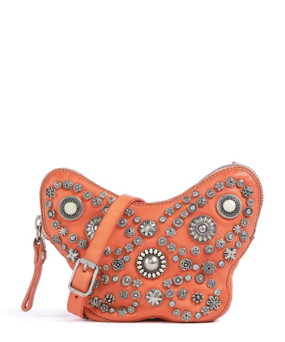 Crossbody bag cow leather orange