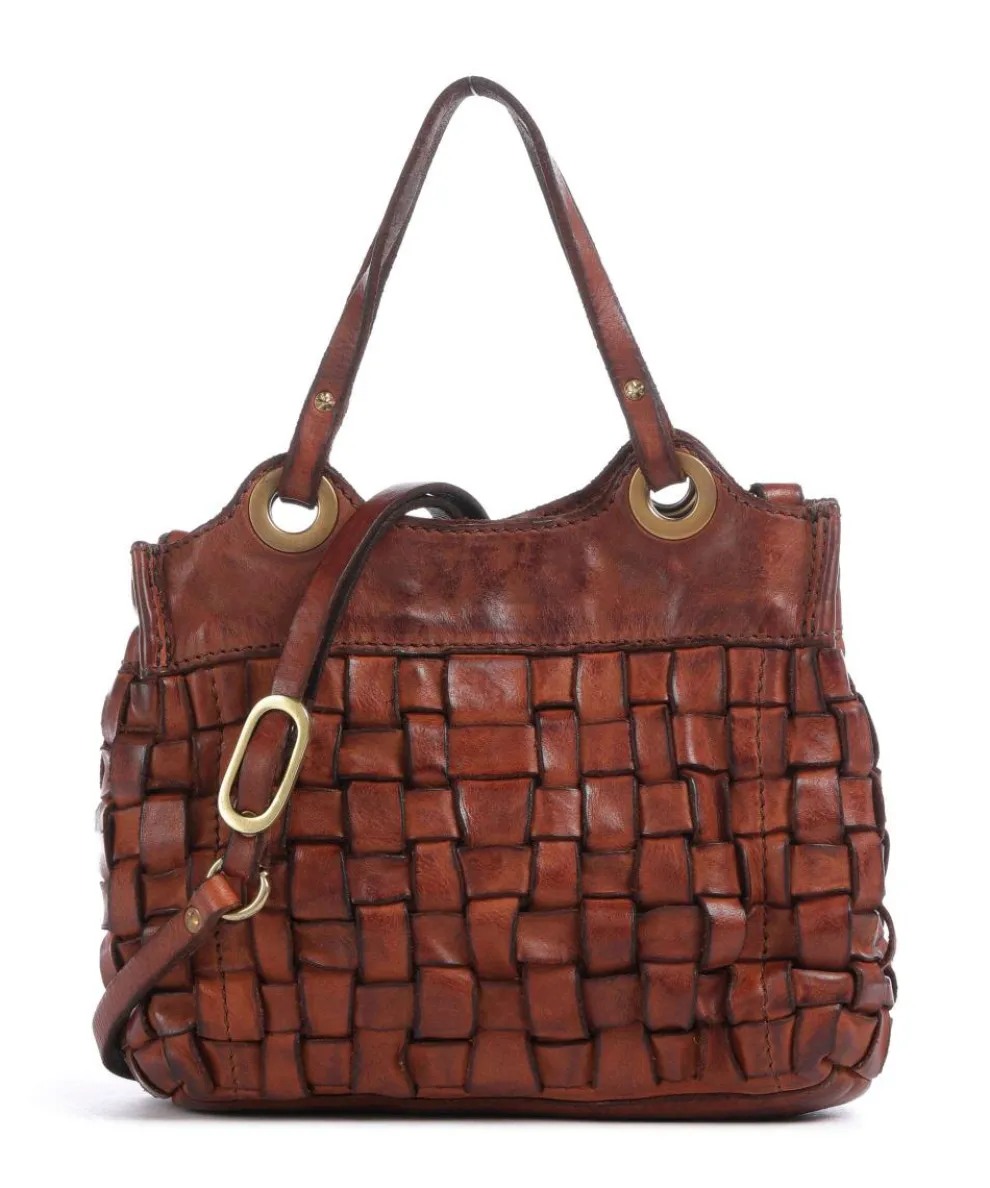 Crossbody bag fine grain cow leather cognac