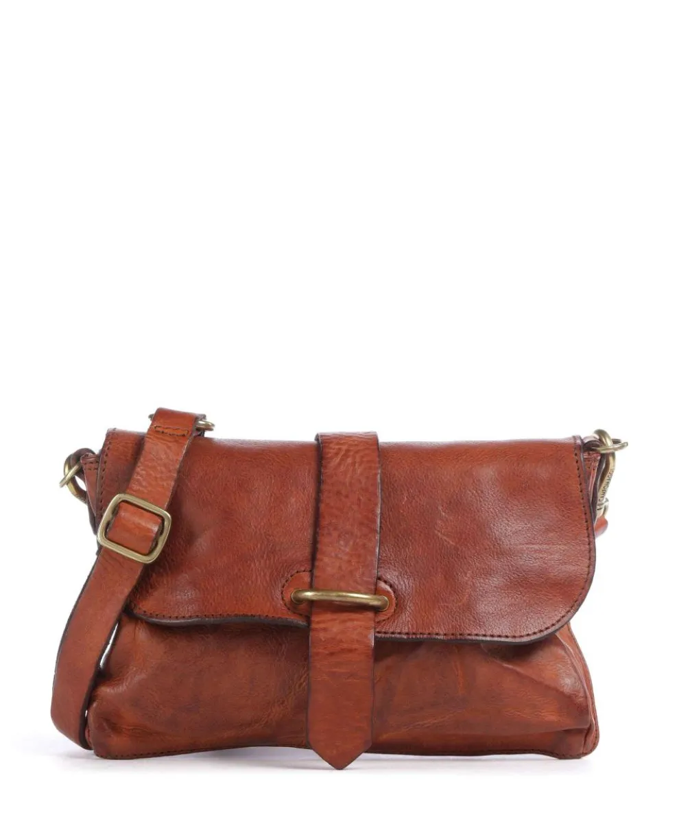 Crossbody bag fine grain cow leather cognac