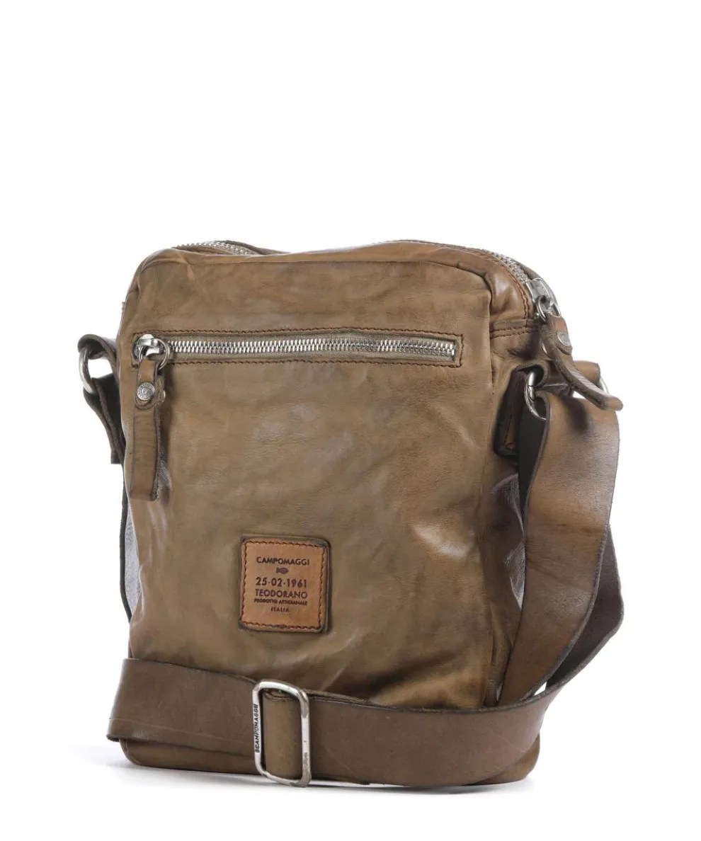 Crossbody bag fine grain cow leather olive-green