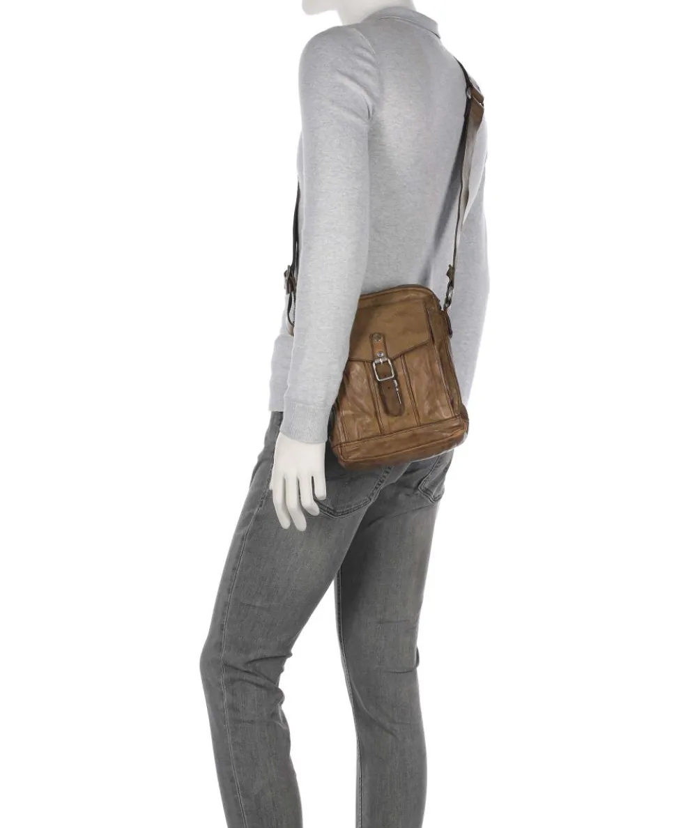 Crossbody bag fine grain cow leather olive-green