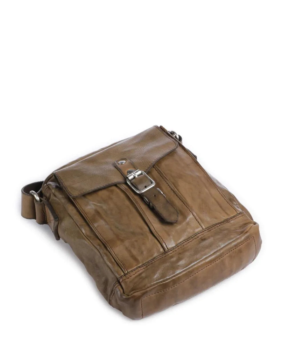 Crossbody bag fine grain cow leather olive-green