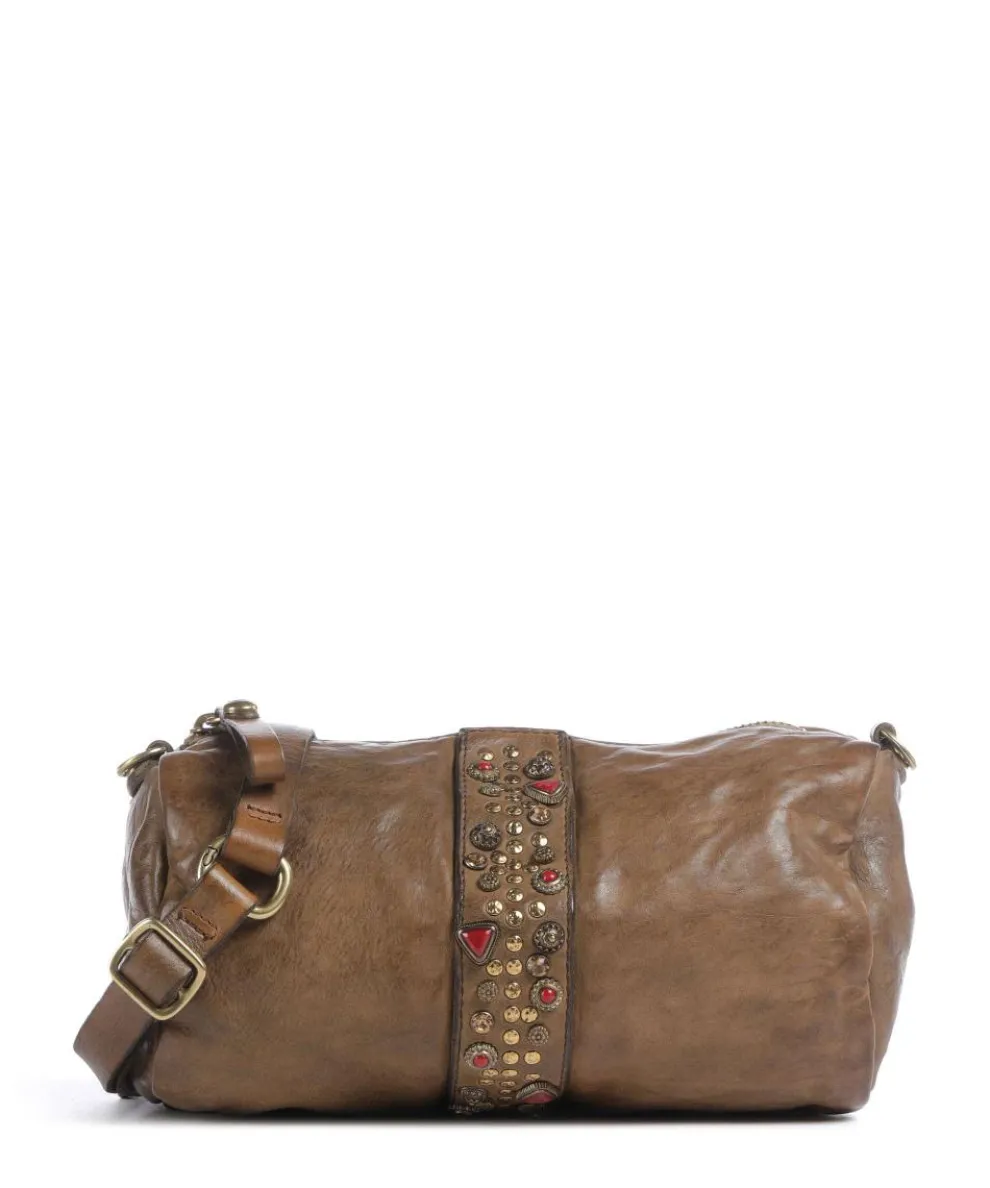 Crossbody bag fine grain cow leather olive-green