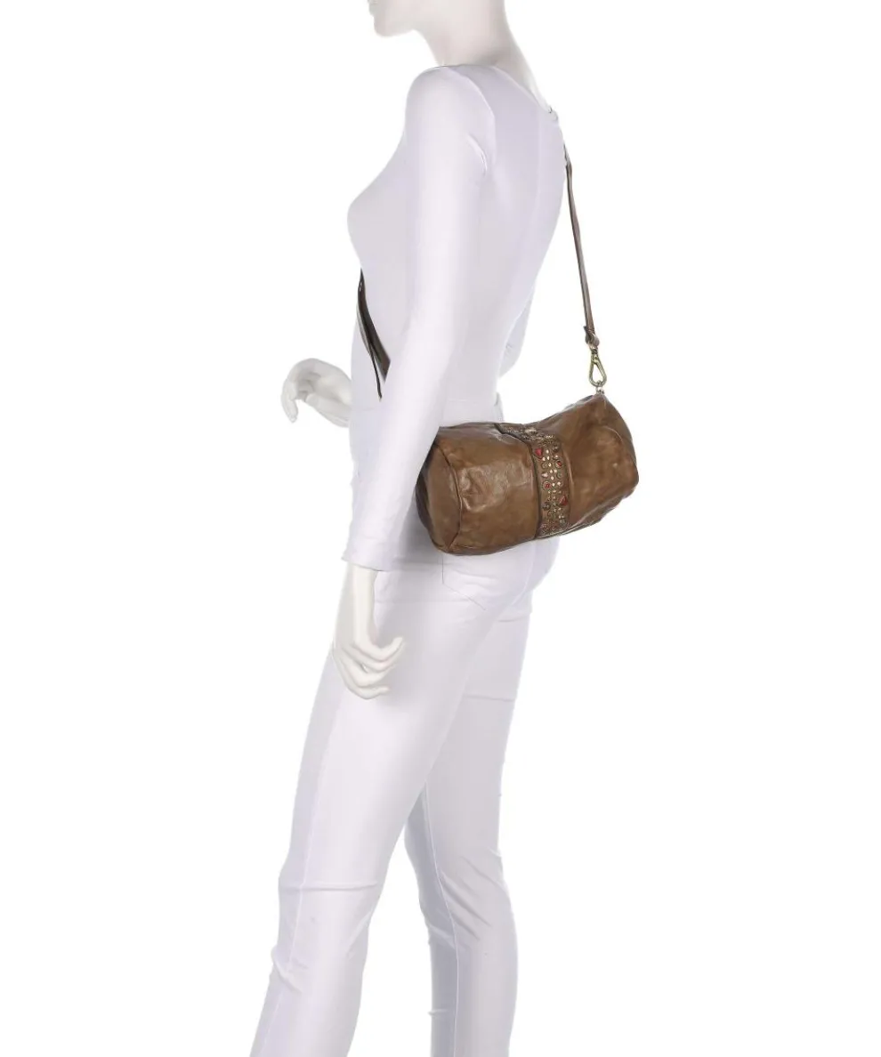 Crossbody bag fine grain cow leather olive-green