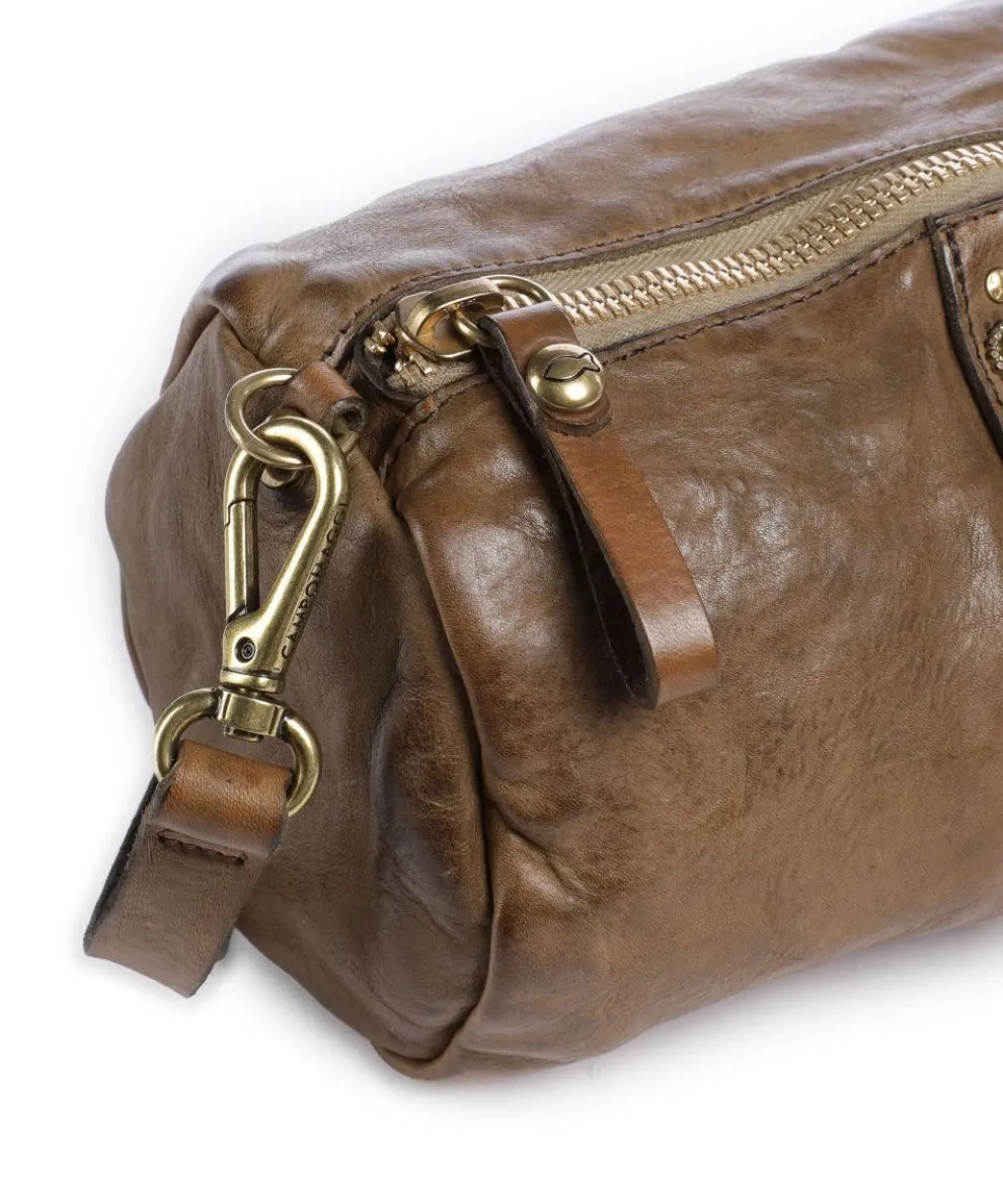 Crossbody bag fine grain cow leather olive-green