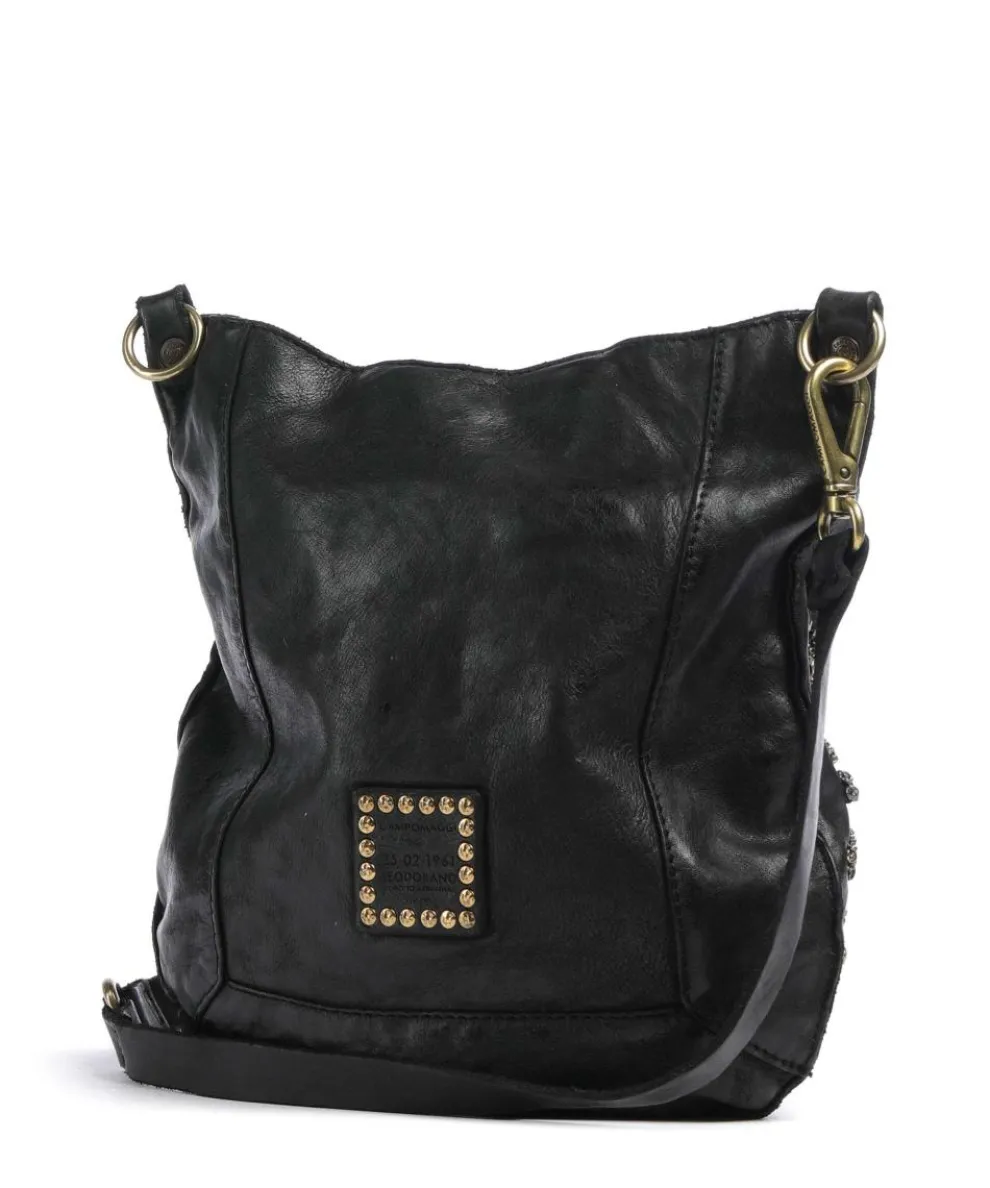 Crossbody bag fine grain cow leather black