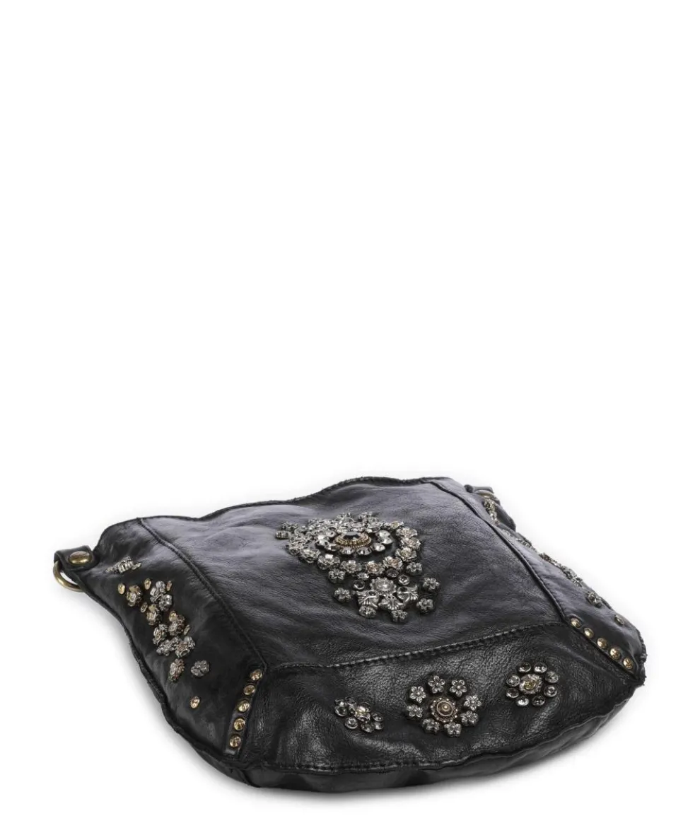 Crossbody bag fine grain cow leather black