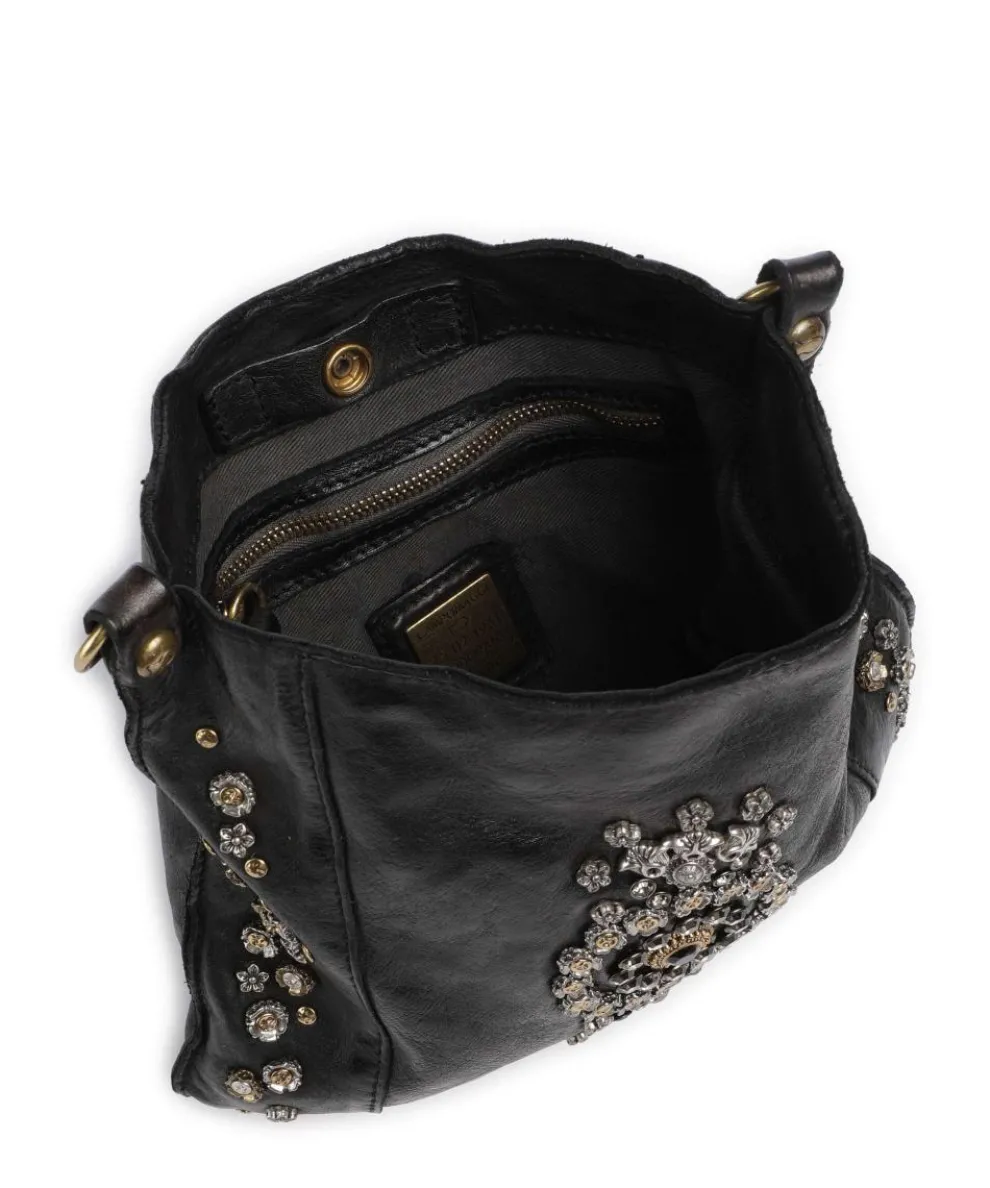 Crossbody bag fine grain cow leather black