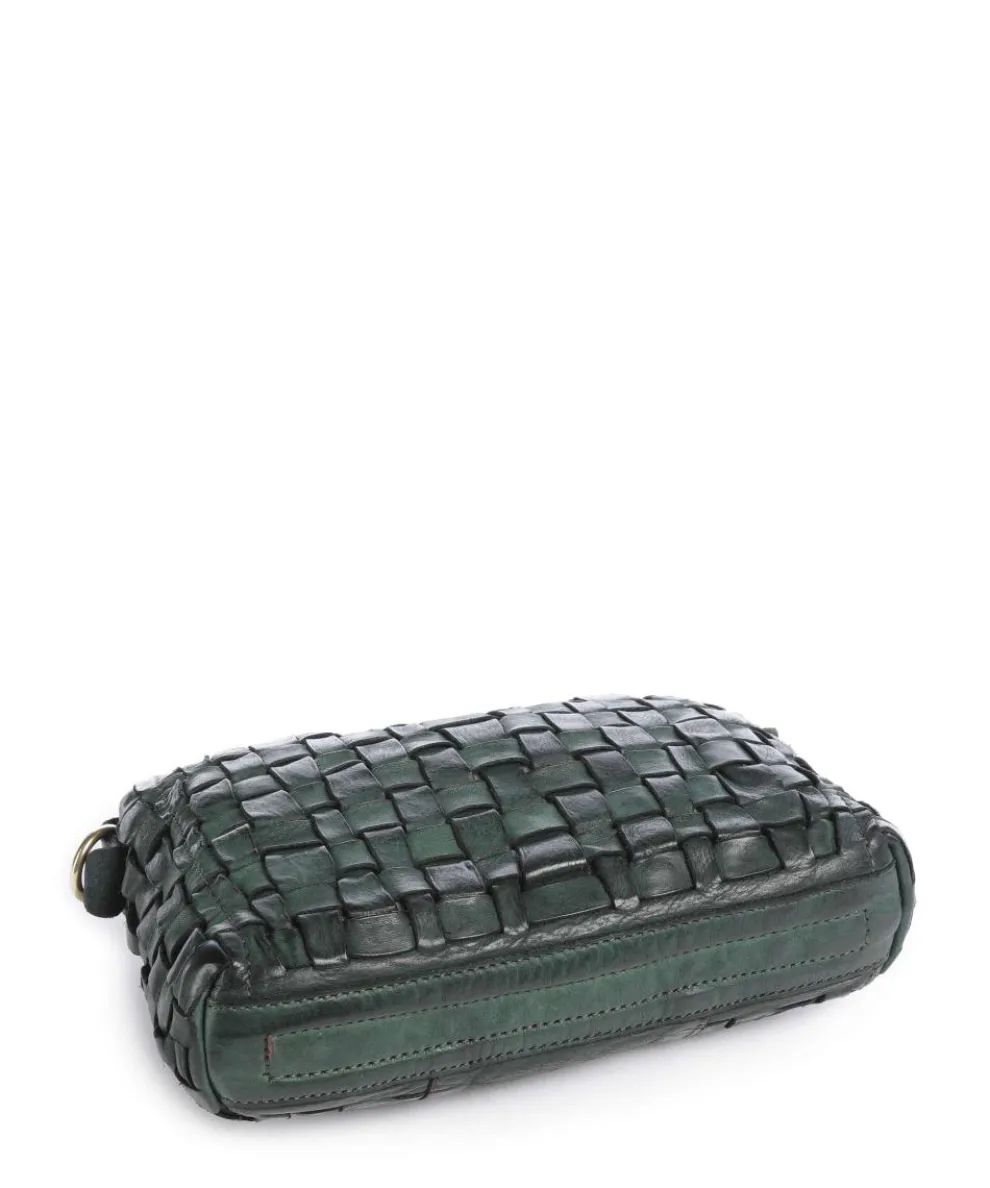 Crossbody bag fine grain cow leather dark green