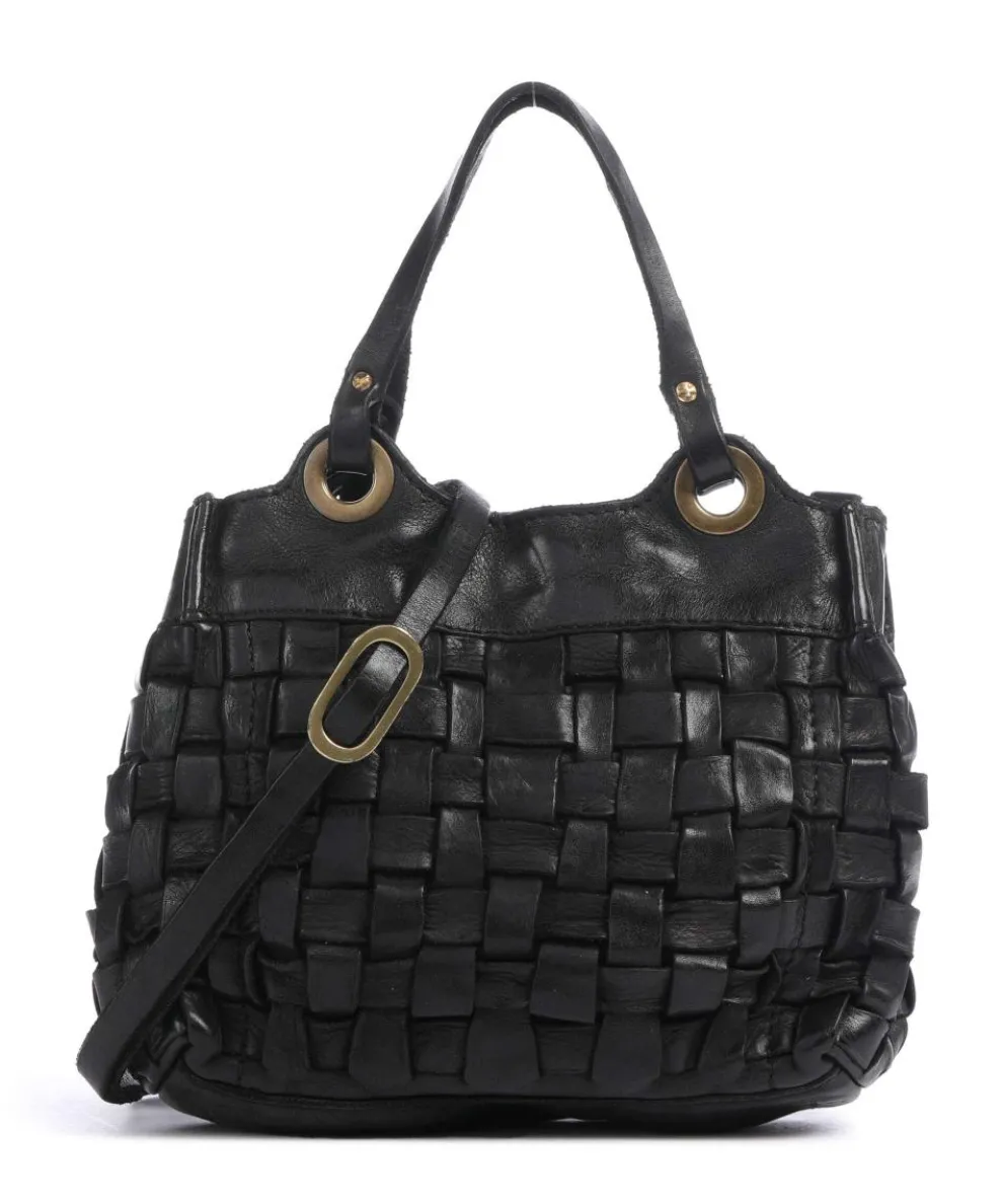 Crossbody bag fine grain cow leather black