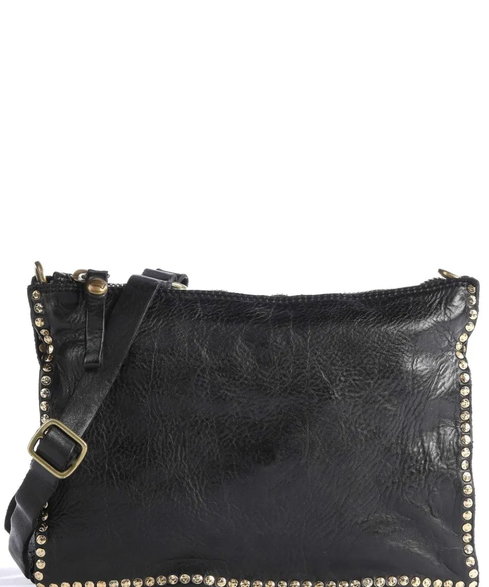 Crossbody bag fine grain leather black