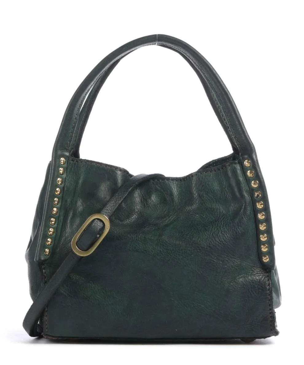 Crossbody bag fine grain cow leather dark green