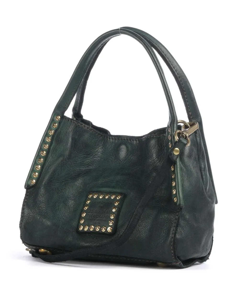 Crossbody bag fine grain cow leather dark green
