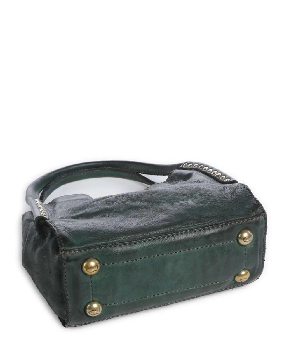 Crossbody bag fine grain cow leather dark green