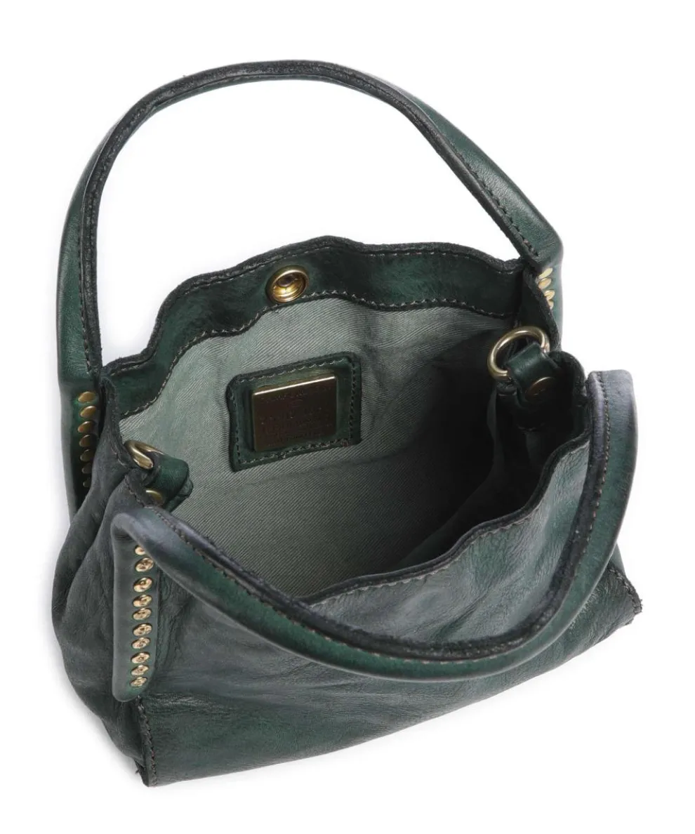 Crossbody bag fine grain cow leather dark green
