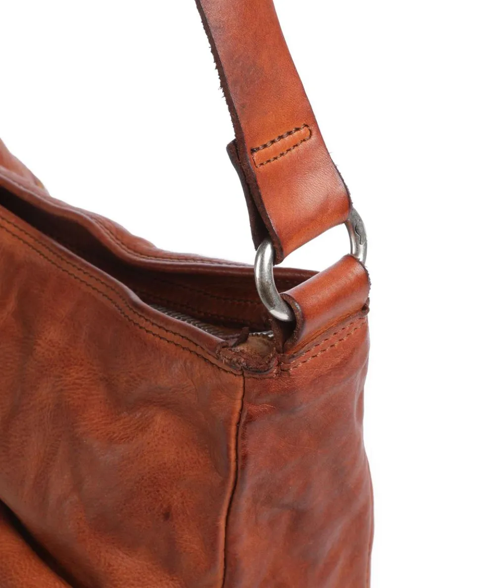Crossbody bag fine grain cow leather cognac
