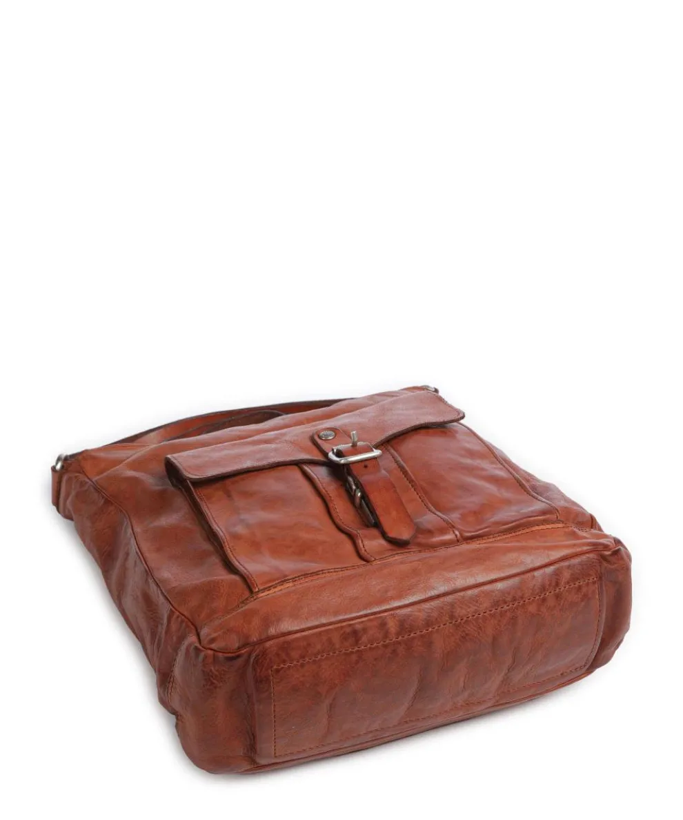 Crossbody bag fine grain cow leather cognac