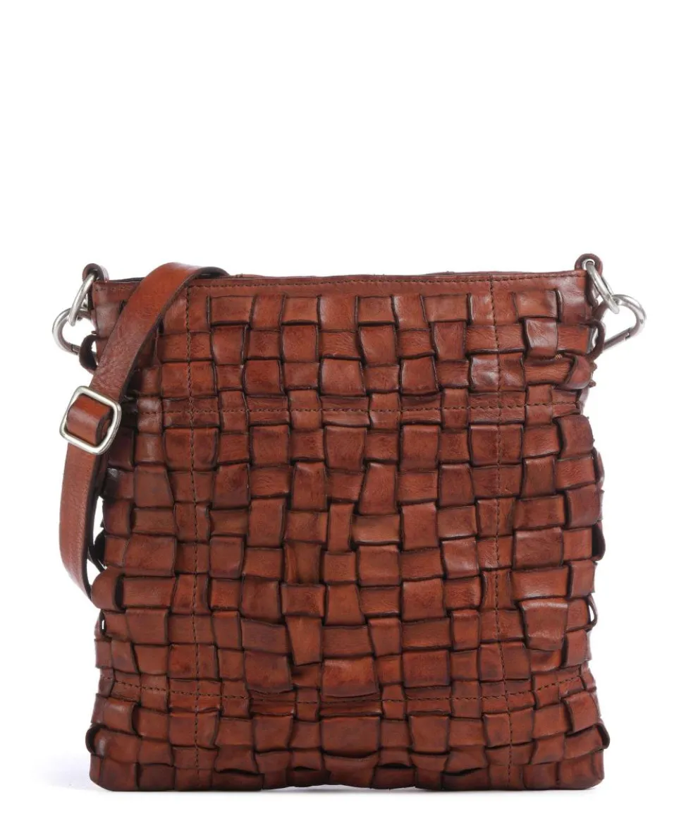Crossbody bag fine grain cow leather cognac