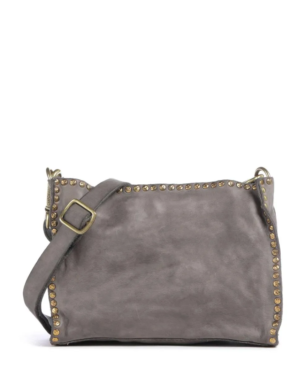 Crossbody bag fine grain cow leather stone